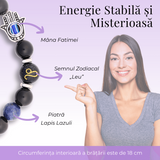 Bratara pentru Zodii cu Margele de Obsidian, Pandantiv Mana Fatimei si Ochiul "Rau"