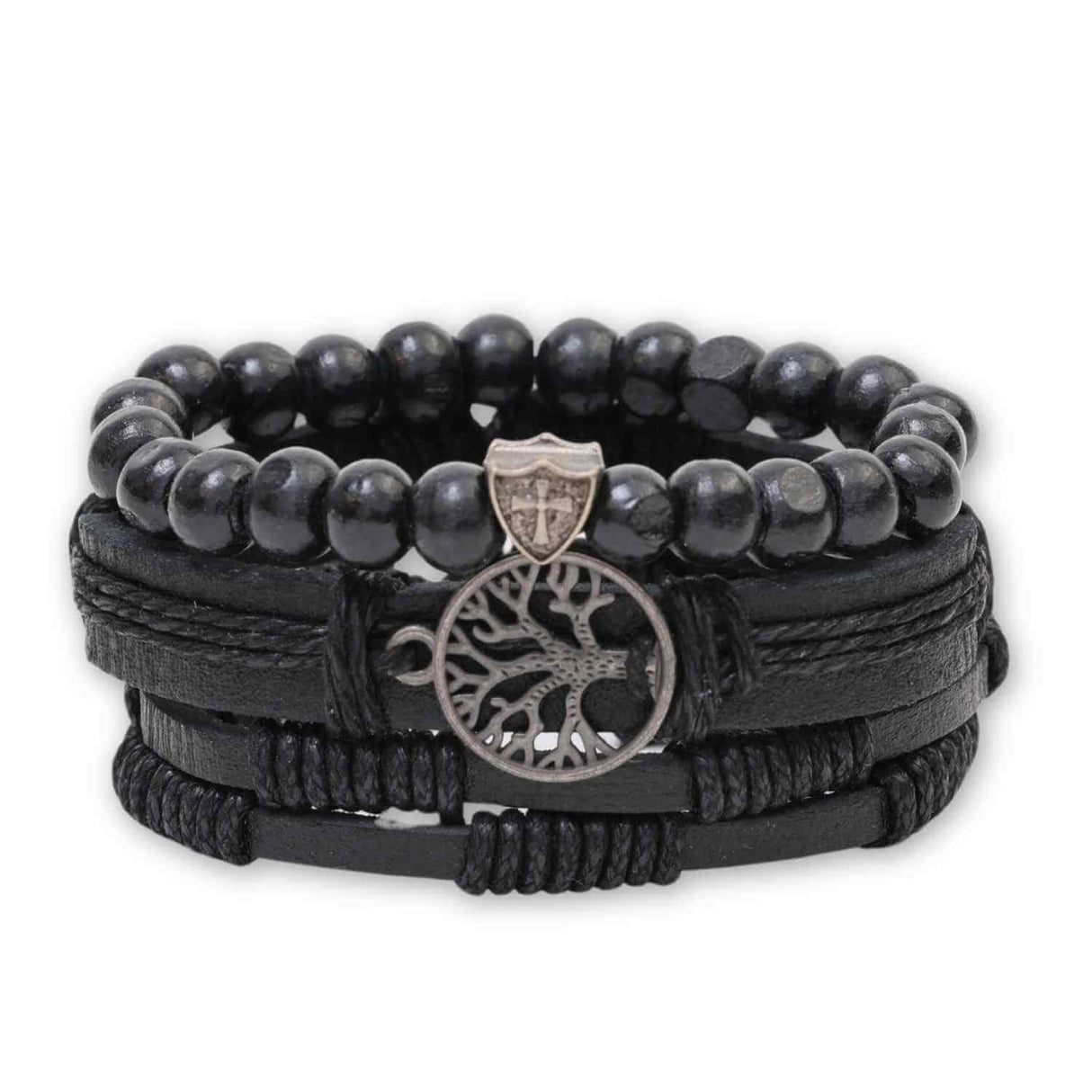 Set 3 Brățări Inedite cu Arborele Vieții si piele sintetica - Stil și Protecție pentru Orice Ocazie