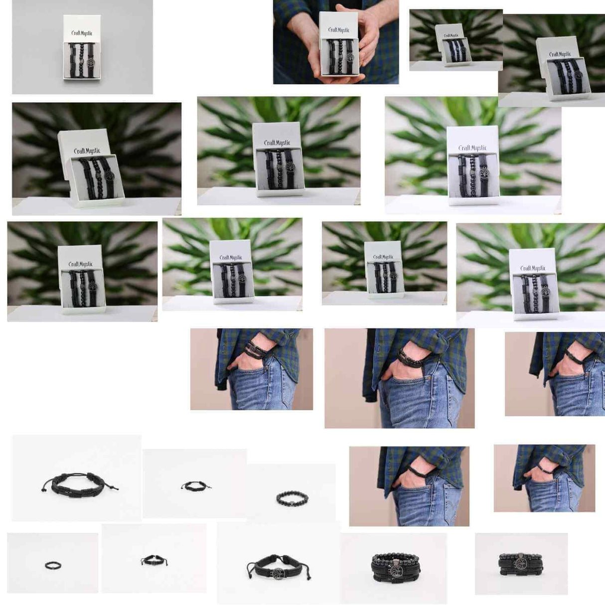Set 3 Brățări Inedite cu Arborele Vieții si piele sintetica - Stil și Protecție pentru Orice Ocazie