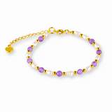 Bratara spirituala cu ametist 4mm si perle - Rafinament purtat zilnic