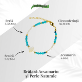 Claritate, liniste si puritate - Acvamarin si perle naturale