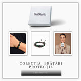 Bratara Tripla Protectie cu Cristale 6 mm de Malachit, Obsidian Negru si Hematit - Echilibru si Forta