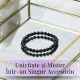 Bratara Elastica cu Margele de Turmalina Neagra de 6mm - Talisman Protector si Stilat