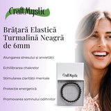 Bratara Elastica cu Margele de Turmalina Neagra de 6mm - Talisman Protector si Stilat