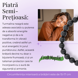 Bratara Elastica cu Margele de Turmalina Neagra de 8mm - Protectie si Echilibru