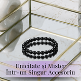 Bratara Elastica cu Margele de Turmalina Neagra de 8mm - Protectie si Echilibru