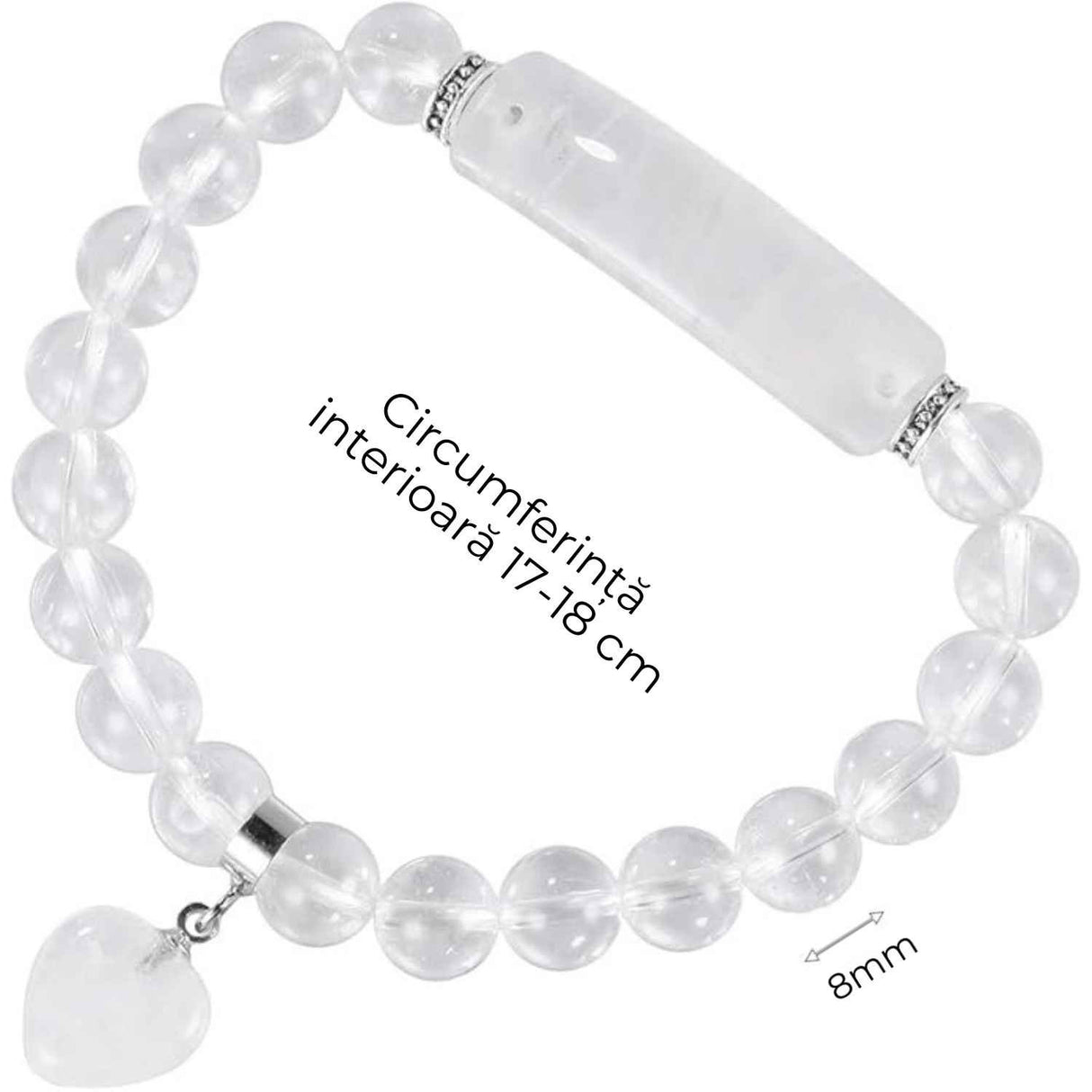 Bratara Zen Cuart Transparent 8mm - Claritate si Energii Pozitive