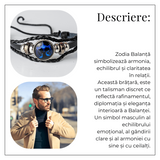 Bratara Zodia Berbec ajustabila din Piele Sintetica cu Cabochon Rotund - Simbol Astrologic Personalizat pentru Energie si Identitate Astrala