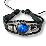 Bratara Zodia Berbec ajustabila din Piele Sintetica cu Cabochon Rotund - Simbol Astrologic Personalizat pentru Energie si Identitate Astrala