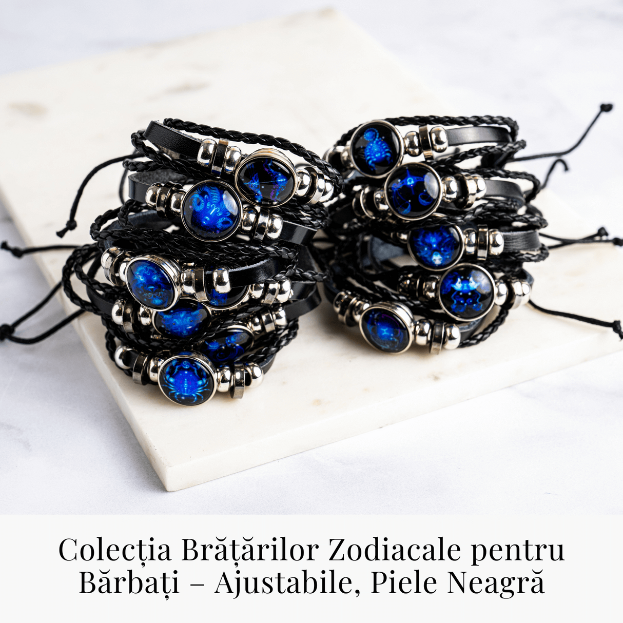 Bratara Zodia Berbec ajustabila din Piele Sintetica cu Cabochon Rotund - Simbol Astrologic Personalizat pentru Energie si Identitate Astrala