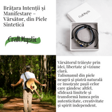 Bratara Zodia Berbec ajustabila din Piele Sintetica cu Cabochon Rotund - Simbol Astrologic Personalizat pentru Energie si Identitate Astrala