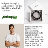 Bratara Zodia Berbec ajustabila din Piele Sintetica cu Cabochon Rotund - Simbol Astrologic Personalizat pentru Energie si Identitate Astrala