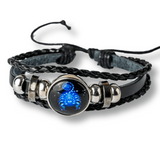 Bratara Zodia Berbec ajustabila din Piele Sintetica cu Cabochon Rotund - Simbol Astrologic Personalizat pentru Energie si Identitate Astrala