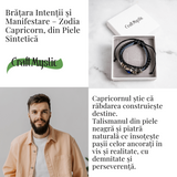 Bratara Zodia Berbec ajustabila din Piele Sintetica cu Cabochon Rotund - Simbol Astrologic Personalizat pentru Energie si Identitate Astrala