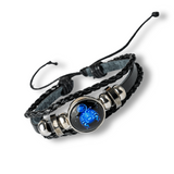 Bratara Zodia Berbec ajustabila din Piele Sintetica cu Cabochon Rotund - Simbol Astrologic Personalizat pentru Energie si Identitate Astrala