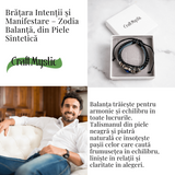 Bratara Zodia Berbec ajustabila din Piele Sintetica cu Cabochon Rotund - Simbol Astrologic Personalizat pentru Energie si Identitate Astrala