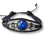 Bratara Zodia Berbec ajustabila din Piele Sintetica cu Cabochon Rotund - Simbol Astrologic Personalizat pentru Energie si Identitate Astrala