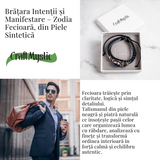 Bratara Zodia Berbec ajustabila din Piele Sintetica cu Cabochon Rotund - Simbol Astrologic Personalizat pentru Energie si Identitate Astrala