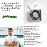 Bratara Zodia Berbec ajustabila din Piele Sintetica cu Cabochon Rotund - Simbol Astrologic Personalizat pentru Energie si Identitate Astrala