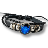 Bratara Zodia Berbec ajustabila din Piele Sintetica cu Cabochon Rotund - Simbol Astrologic Personalizat pentru Energie si Identitate Astrala