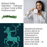 Bratara Zodiacala Ajustabila din Sfoara Cerata si Piele Sintetica - Cabochon Rotund cu Semn Zodiacal si Bila Fosforescenta