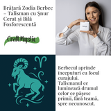 Bratara Zodiacala Ajustabila din Sfoara Cerata si Piele Sintetica - Cabochon Rotund cu Semn Zodiacal si Bila Fosforescenta