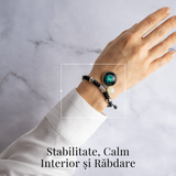 Bratara Zodiacala Ajustabila din Sfoara Cerata si Piele Sintetica - Cabochon Rotund cu Semn Zodiacal si Bila Fosforescenta