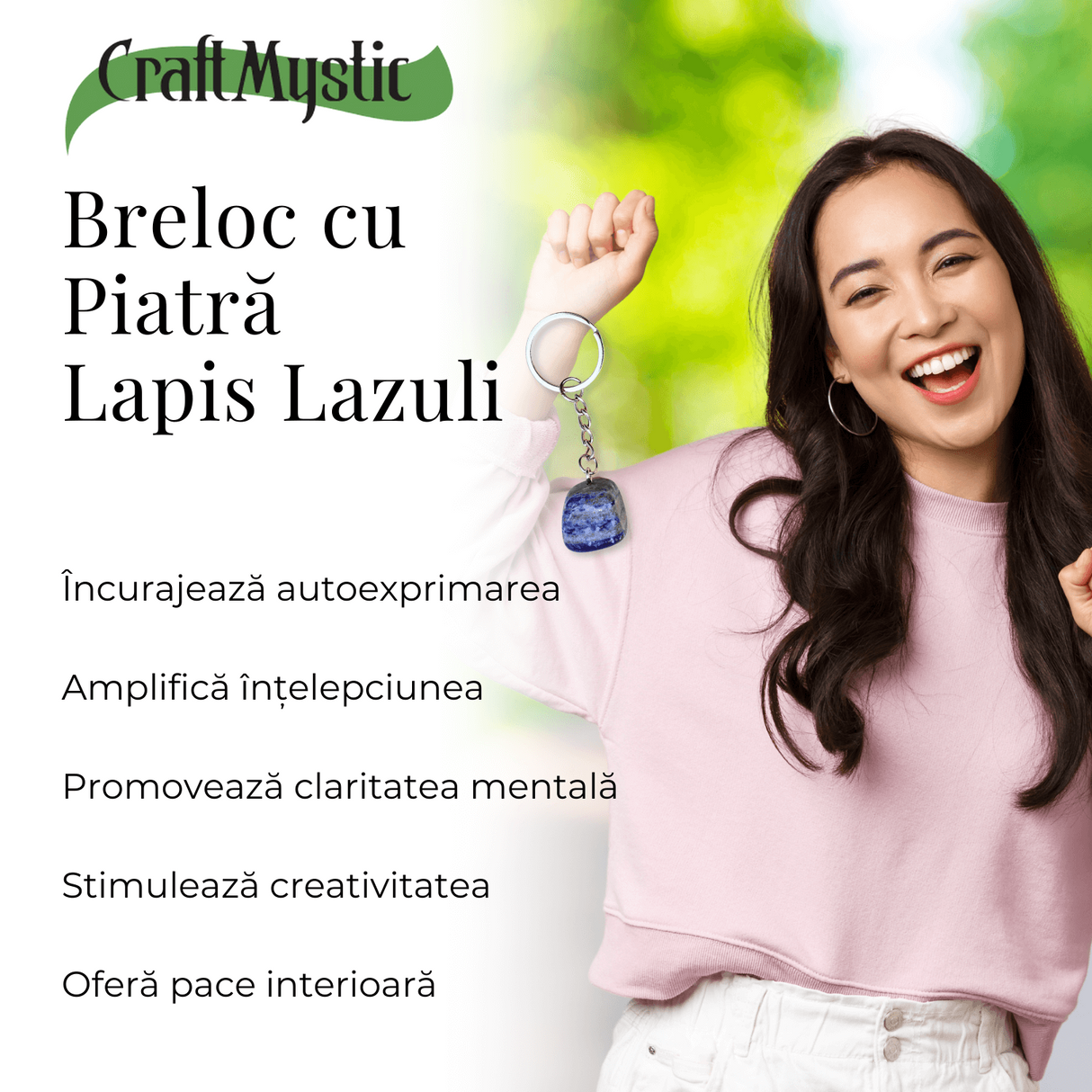 Breloc cu piatra semipretioase de Ametist in forma neregulata 3cm