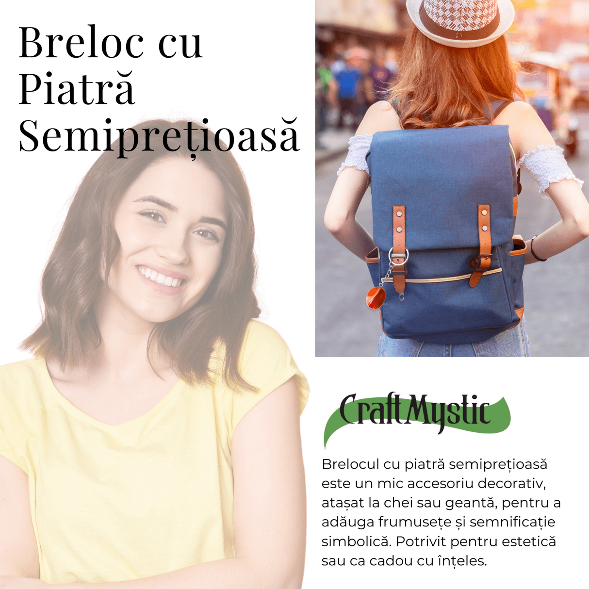 Breloc cu piatra semipretioase de Ametist in forma neregulata 3cm