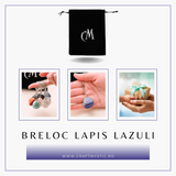 Breloc cu piatra semipretioase de Lapis Lazuli in forma neregulata 3cm