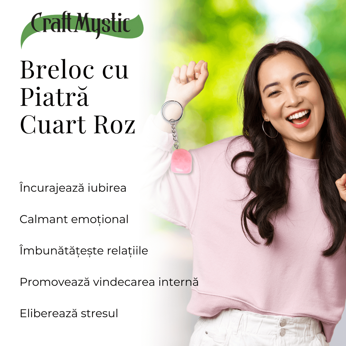 Breloc cu piatra semipretioase de Ametist in forma neregulata 3cm