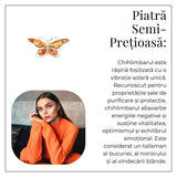Brosa fluture chihlimbar rosu si argint 925 - detaliu rafinat pentru o prezenta calma