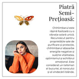 Brosa din chihlimbar forma de fluture multicolor si argint 925 - un accent cald de rafinament