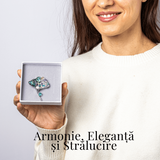 Brosa Scoica Abalone cu Perla Naturala si Zirconia - Armonie si Stralucire