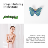 Brosa Fluturas cu Pietre Rhinestone - Stralucire Eleganta si Magie