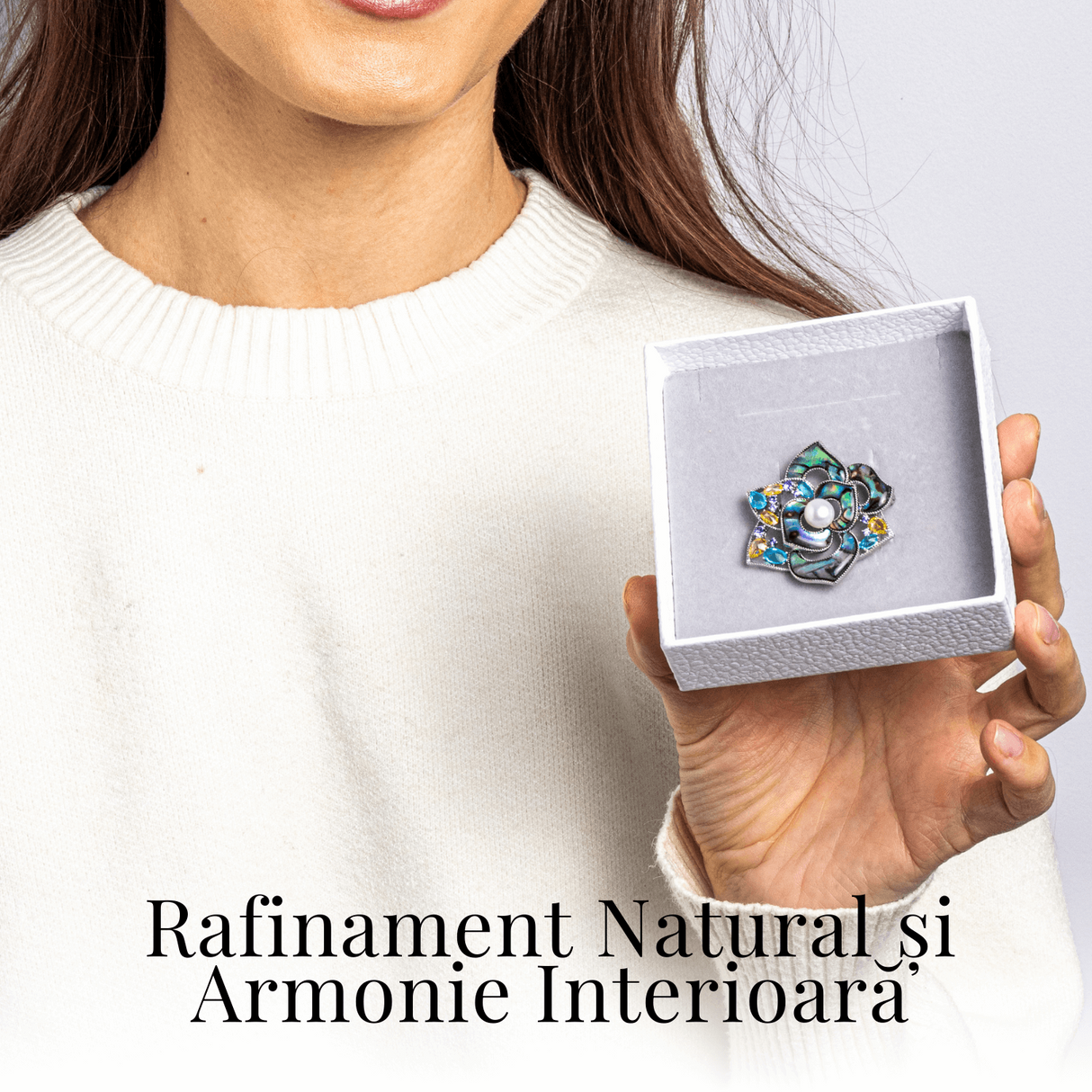 Brosa Floare Abalone cu Perla Naturala - Eleganta si Armonie
