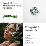 Brosa Floare Abalone cu Perla Naturala - Eleganta si Armonie