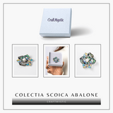 Brosa Floare Abalone cu Perla Naturala - Eleganta si Armonie
