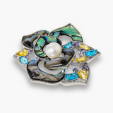 Brosa Floare Abalone cu Perla Naturala - Eleganta si Armonie