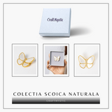 Brosa Fluturas cu Scoica Naturala si Cupru - Eleganta si Energie Pozitiva