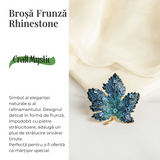 Brosa design frunza de artar cu pietre Rhinestone - Eleganta si rafinament