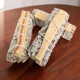 Buchet Salvie Alba California cu lemn Palo Santo - Purificare si Energie Pozitiva