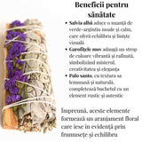 Buchet Salvie Alba California, Palo Santo si Garofite Mov/ Sinuata – Energie Pozitiva si Eleganta