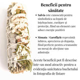 Buchet Salvie Alba California cu Flori Albe de Garofite / Sinuata- Purificare si Armonie