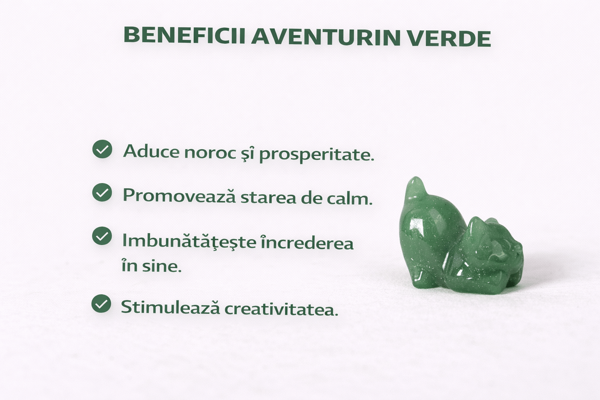 Pisicuta Alintata din Aventurin Verde – Noroc Bland si Inima Linistita