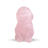 Figurina Artizanala 30mm Catelus din Cuart Roz