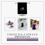 Figurina Artizanala 30mm Catelus din Obsidian