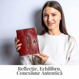 Calatorie interioara in stil vintage – Jurnal din piele naturala cu pietre pentru 7 chakre si hartie de bumbac alba