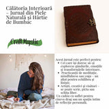 Calatoria interioara – Jurnal 20x15 cm din piele naturala cu pietre 7 chakre si hartie de bumbac