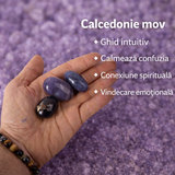 Piatra rulata de Calcedonie mov din Indonezia - pietre rulate pentru liniste interioara si comunicare blanda